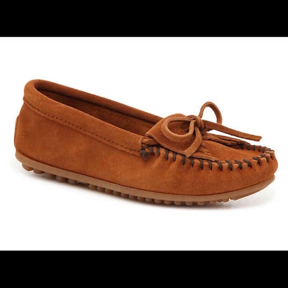 Never been worn Minnetonka hard sole moccasins